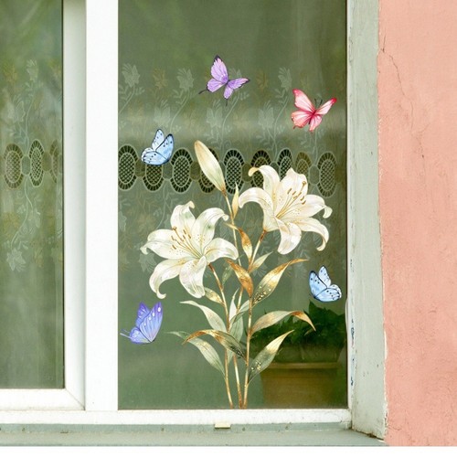 Floral window stickers - window,