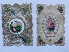 2 Tiny Victorian Cards One Very Pretty Opening  Birthday & Valentine Front Only