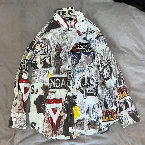 Ktz newsprint collared shirt - ktz,
