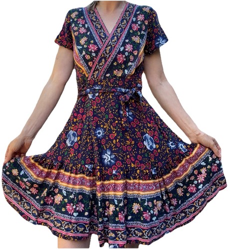 Zesica floral wrap dress - wrap,