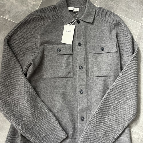 Mens grey cardi with - &,