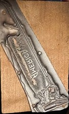 Antique Letterpress Print Block America Vacuum Cleaner Lead Brass Ornate