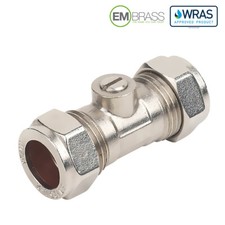 15mm Isolation Valve Chrome Plated Compression Stop Valve Embrass