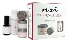 NSI Attraction Acrylic System Sampler Kit - Liquid, 3 x Powder + Primer-FREE P&P