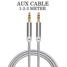 3.5mm Jack to Jack Headphone Aux Audio Cable Male Lead Phone Stereo PC Car Nylon