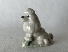 Vintage Wade England Red Rose Tea White Poodle Dog Figurine 1.5” 1967 #WM4-B2