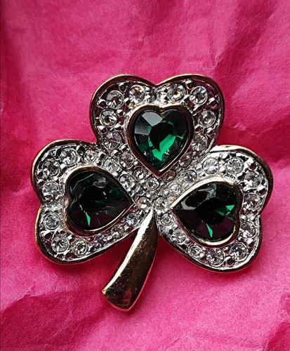 Irish shamrock brooch - irish, gold