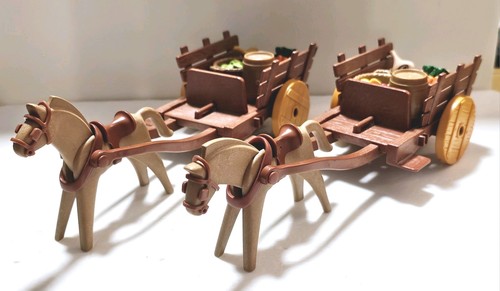Playmobil carts with market - carts,