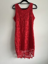 Quiz Red Lace Dress Size 16