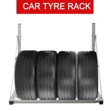 Car Tyre Rack Wall Mounted Adjustable Foldable Garage Spare Wheel Storage Steel
