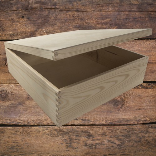 Large deep square wooden box - square, |