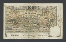 BELGIUM 100 francs 1914 Krause