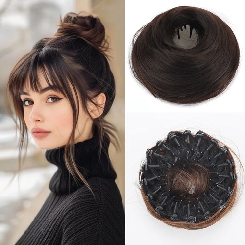 Synthetic clip messy hair - clip, in