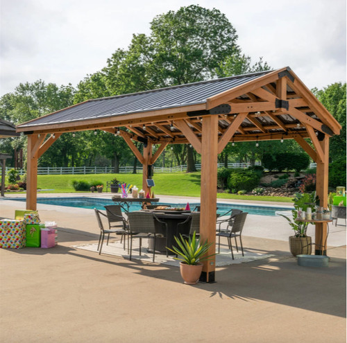 Large wooden gazebo - large,
