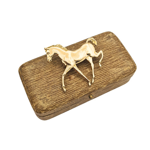 Large 9ct gold solid horse - large,