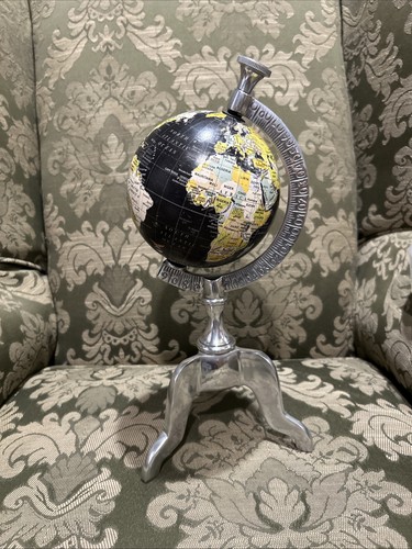 Vintage black world desk globe - vintage,