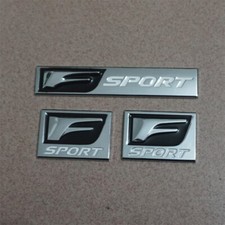 2x Midium Fender + 1x Rear White Black F-SPORT Metal Emblem Badge Sticker Motors