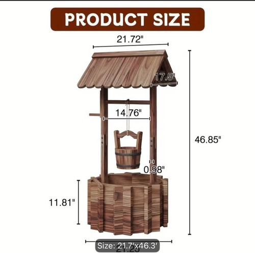Nib wooden wishing well - wooden,