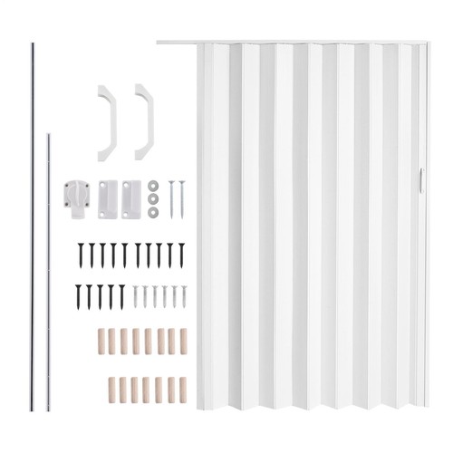 60x80in white pvc - white, accordion