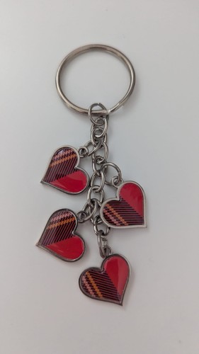 Little tartan red heart charm - heart,