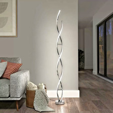 Artika Chrome Swirl LED Floor Lamp Modern Spiral Standing Light for Living Room
