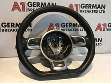 GENUINE 03-08 AUDI A3 S3 8P STEERING WHEEL FLAT BOTTOM LEATHER MULTIFUNCTION
