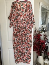 Primark red floral long