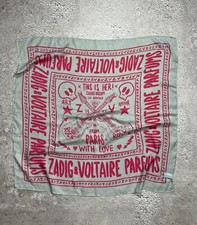 Zadig & Voltaire Parfums Scarf 90x90cm Pink Square Bandana Rock Print
