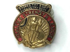 Vintage enamel Health & Strength league lapel Badge 1920