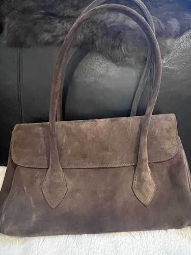 Leather suede handbag - suede,