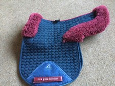 premier equine 1/2 wool numnah full size GP navy & burgundy 