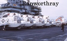 Orig Helicopter slide US Navy Sikorsky SH-3 Sea King  USS Indep'e 1975 #2130