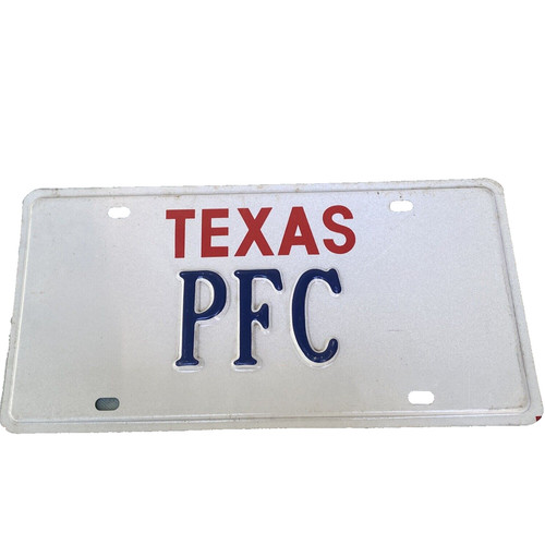 Texas vanity license plate pfc - plate,