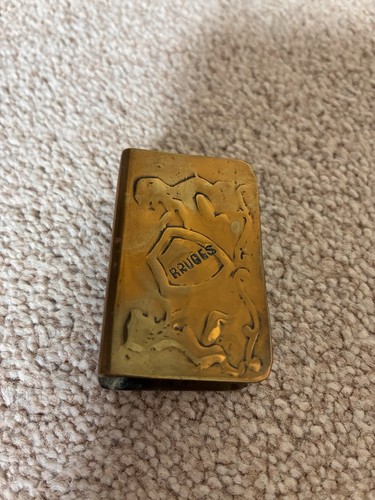 Trench art brass matchbox - trench,