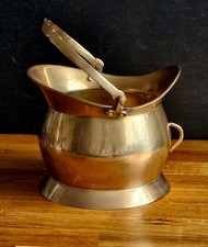 Vintage Brass Coal Scuttle/Bucket. Decorative Plant/Flower Pot. Cauldron Bowl