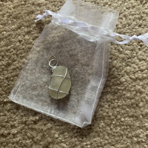 Hand wrapped sea glass pendant - hand,