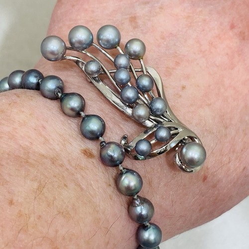 Vtg blue akoya pearl - pearl, necklace