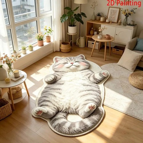 New cat shaped - area, rug