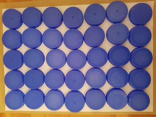 Blue plastic screw top - top, milk