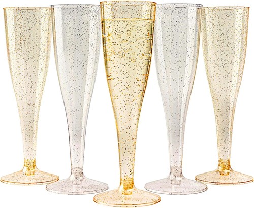 Plastic champagne flutes - champagne,