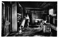 POSTCARD SOCIAL HISTORY CHEESE FACTORY WITH  CHEESE  PRESS