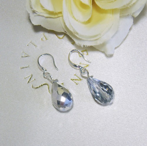 Handmade glass drop earrings - glass,