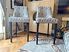 Bespoke London Ex Showhome pair of top quality silver snake barstools bar stool