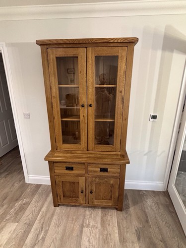 Oak dresser display cabinet - oak,