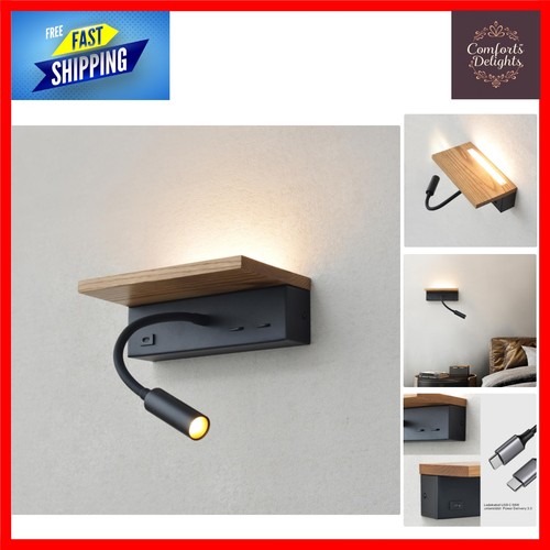 Modern wooden wall sconce with - wooden,