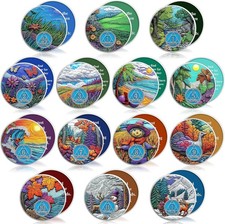 14 Pieces AA Sobriety Coins-Recovery Medallions-24 Hour-1 Week-1-12 Month Tokens