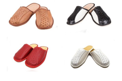 Mens natural leather slippers - mens,