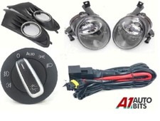 Fit VW Golf MK6 6 09 10 11 Fog Lights Grille Kit + Wiring & Headlight Switch
