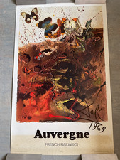 Salvador Dali vintage poster AUVERGNE Original French railways  SIZE 98.5 x 62