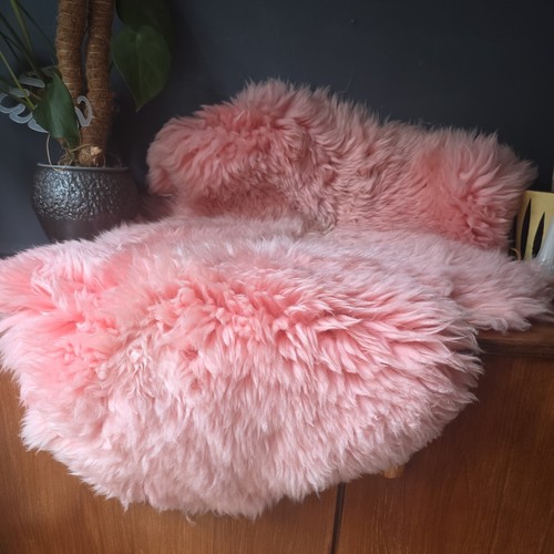 Vintage genuine pink - genuine, sheepskin